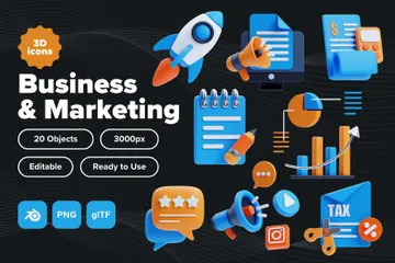 Business & Marketing 3D Icon Pack