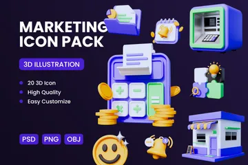 Business Marketing 3D Icon Pack