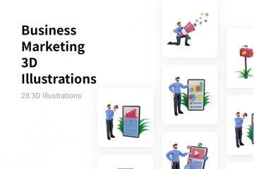 Business Marketing 3D Illustration Pack