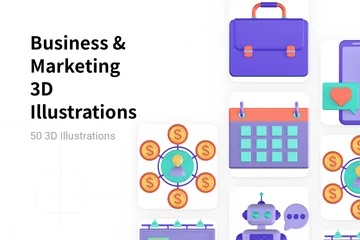 Business & Marketing 3D Illustration Pack