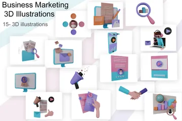 Business Marketing 3D Illustration Pack