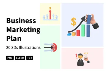 Business Marketing Plan 3D Illustration Pack