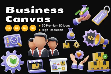 Business Model Canvas 3D Icon Pack