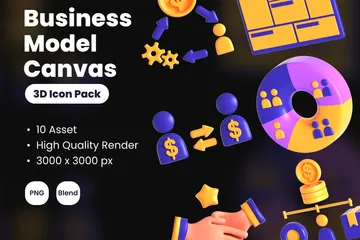 Business Model Canvas 3D Icon Pack