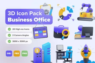 Business Office 3D Icon Pack