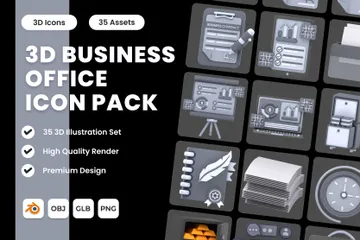 Business Office 3D Icon Pack