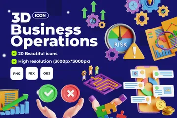Business Operations 3D Icon Pack