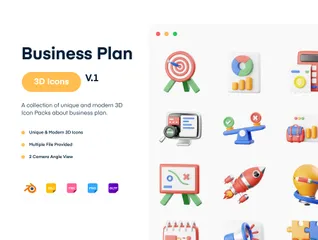 Business Plan 3D Icon Pack