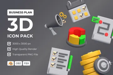 Business Plan 3D Icon Pack