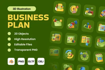 Plan d'affaires Pack 3D Icon