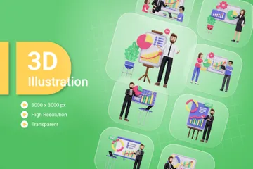 Geschäfts Präsentation 3D Illustration Pack