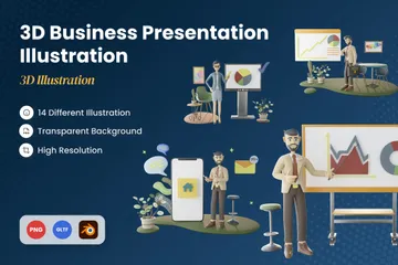 Geschäfts Präsentation 3D Illustration Pack