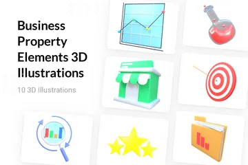 Business Property Elements 3D Illustration Pack