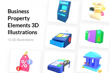 Business Property Elements 3D Illustration Pack
