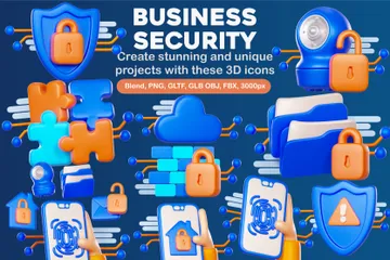 Business Security 3D Icon Pack
