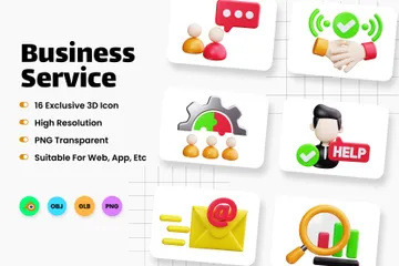 Business Service 3D Icon Pack