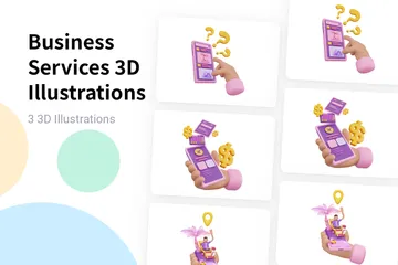 Business Services 3D Illustration Pack