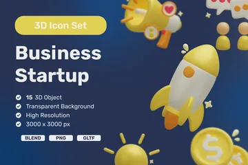 Business Startup 3D Icon Pack