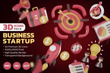 Business Startup 3D Icon Pack