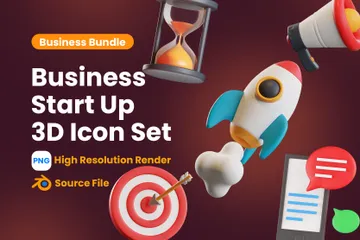 Business StartUp 3D Icon Pack