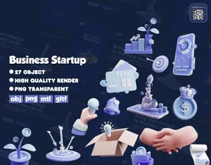 Business Startup 3D Icon Pack