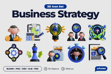 Business Strategy 3D Icon Pack