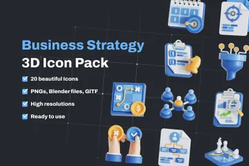 Business Strategy 3D Icon Pack