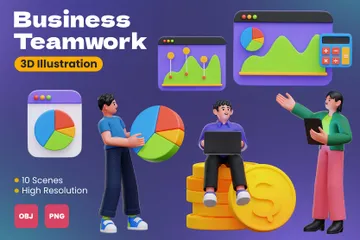 Business Teamwork 3D Illustration Pack