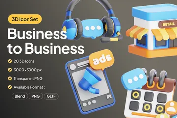 Business To Business 3D Icon Pack