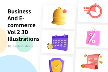 Wirtschaft und E-Commerce, Band 2 3D Illustration Pack