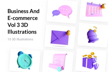 Wirtschaft und E-Commerce, Band 3 3D Illustration Pack