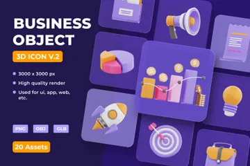 Business V.2 3D Icon Pack