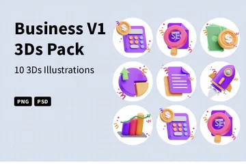 Business V1 3D Icon Pack