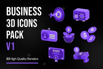 Business V1 3D Icon Pack