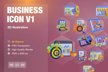 Business V1 3D Illustration Pack