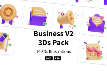 Business V2 3D Icon Pack