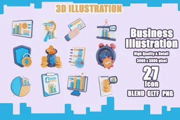 Business V2 3D Icon Pack
