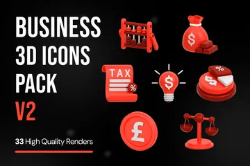 Business V2 3D Icon Pack