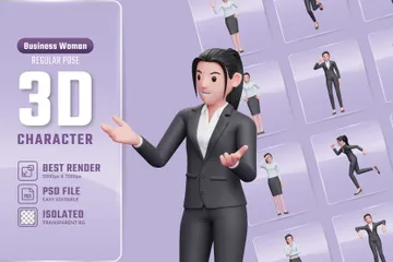 Business Woman 3D Illustration Pack