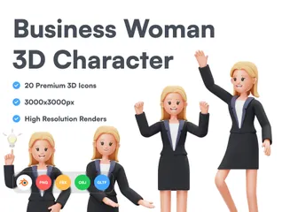 Business Woman 3D Illustration Pack