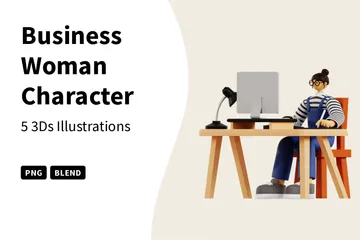 Business Woman Character 3D Illustration Pack