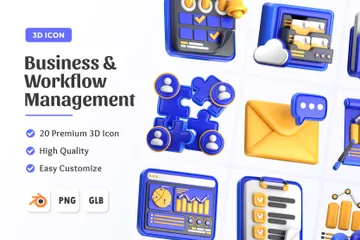 Business & Workflow Management 3D Icon Pack