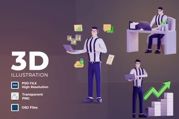 ビジネスマン 3D Illustrationパック