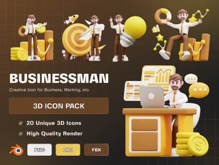 Businessman 3D Illustration Pack