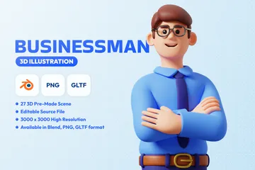 Businessman 3D Illustration Pack