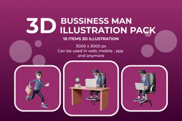 Businessman 3D Illustration Pack