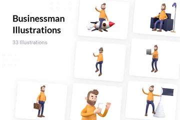 Businessman 3D Illustration Pack