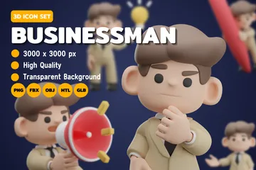 Businessman 3D Illustration Pack