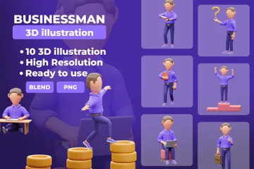 Businessman 3D Illustration Pack