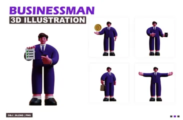 Businessman 3D Illustration Pack